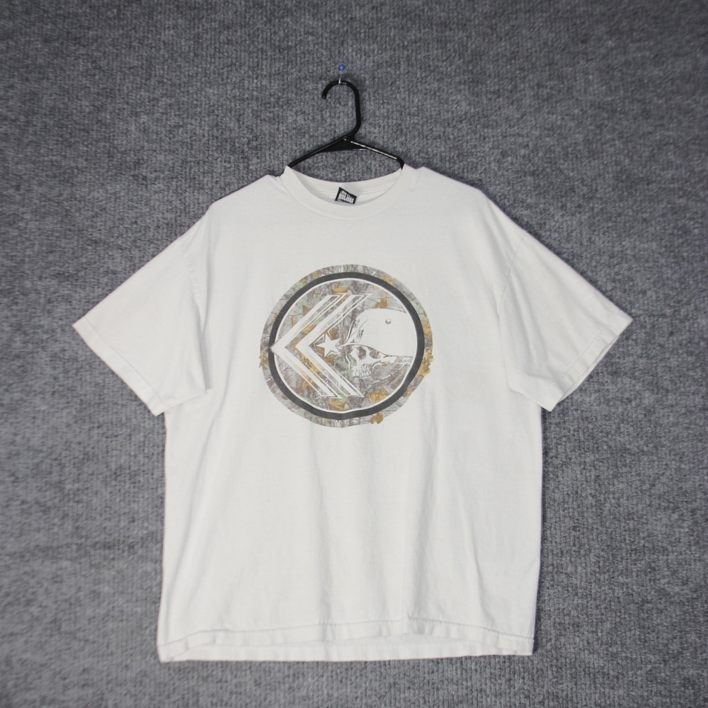 Metal Mulisha T Shirt Mens XL White Camo Skull Graphic Streetwear Skater Tee Y2K